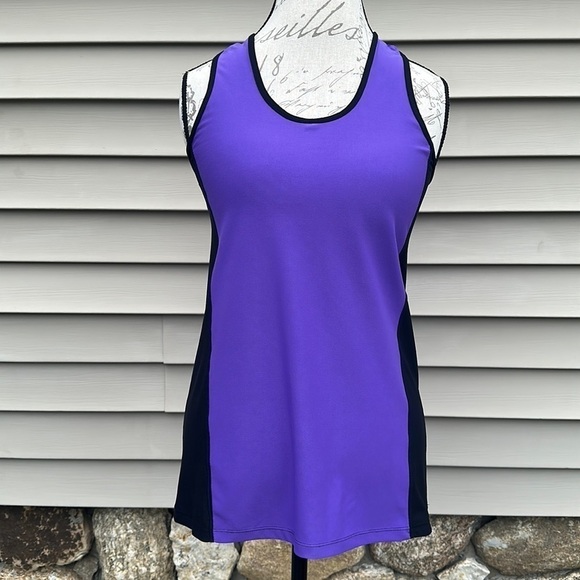 Zuzuzen Active High Performance Racerback Tank - Black/Purple - Picture 2 of 10